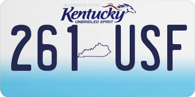 KY license plate 261USF