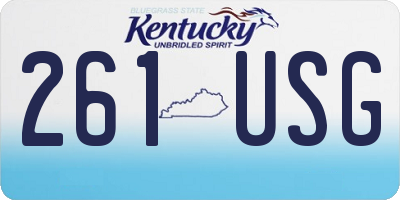 KY license plate 261USG