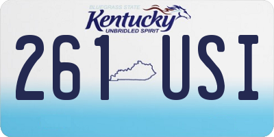KY license plate 261USI