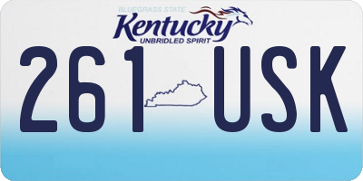KY license plate 261USK