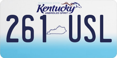 KY license plate 261USL