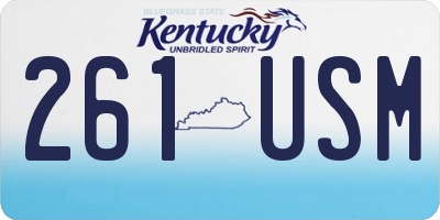 KY license plate 261USM