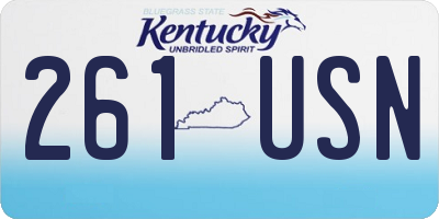 KY license plate 261USN