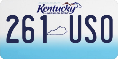 KY license plate 261USO