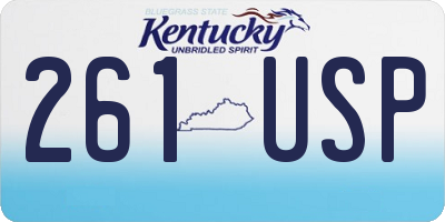 KY license plate 261USP