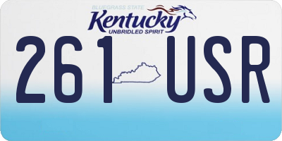 KY license plate 261USR