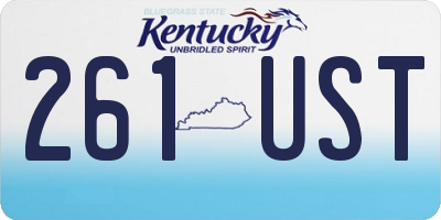 KY license plate 261UST