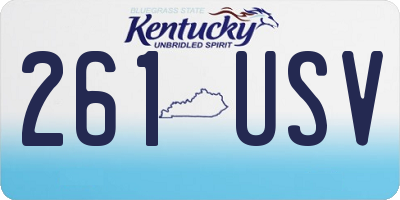KY license plate 261USV