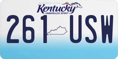 KY license plate 261USW