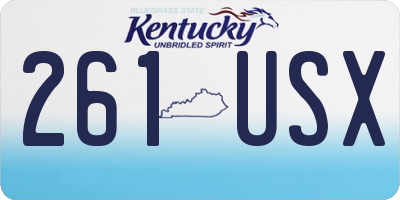 KY license plate 261USX