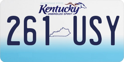 KY license plate 261USY