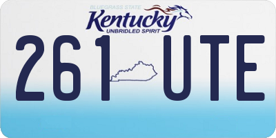KY license plate 261UTE