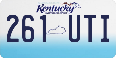 KY license plate 261UTI