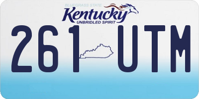 KY license plate 261UTM