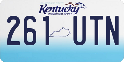 KY license plate 261UTN