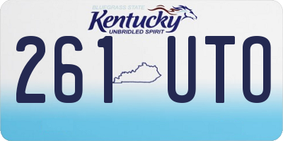 KY license plate 261UTO