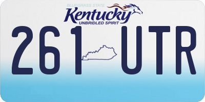 KY license plate 261UTR