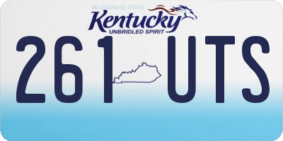 KY license plate 261UTS