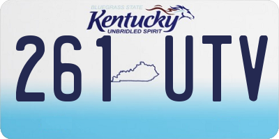 KY license plate 261UTV