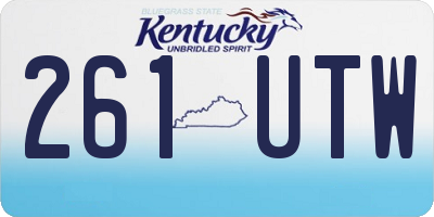 KY license plate 261UTW