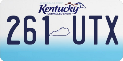 KY license plate 261UTX