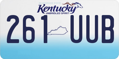 KY license plate 261UUB