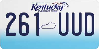 KY license plate 261UUD