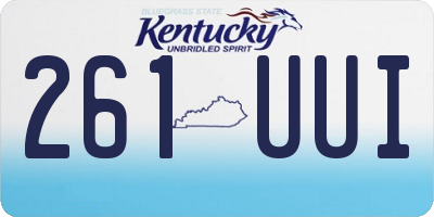 KY license plate 261UUI
