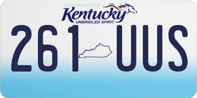 KY license plate 261UUS