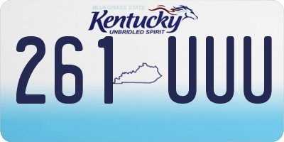 KY license plate 261UUU