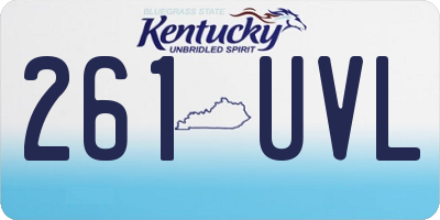 KY license plate 261UVL