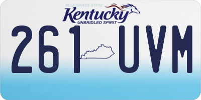 KY license plate 261UVM
