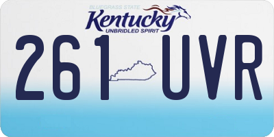KY license plate 261UVR
