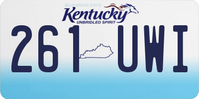 KY license plate 261UWI