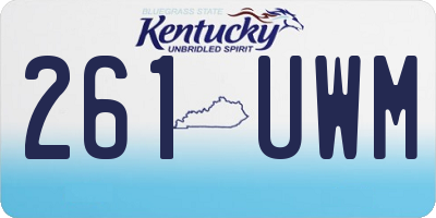 KY license plate 261UWM