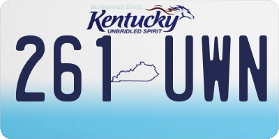 KY license plate 261UWN