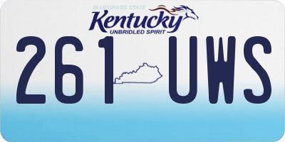KY license plate 261UWS