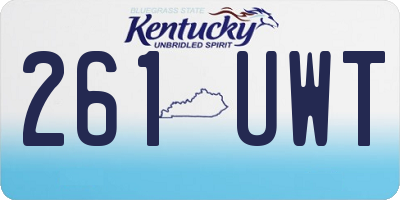 KY license plate 261UWT