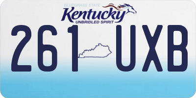 KY license plate 261UXB