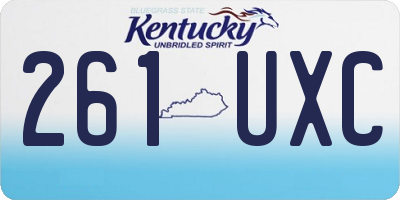 KY license plate 261UXC