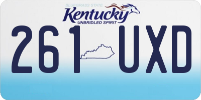 KY license plate 261UXD