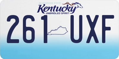 KY license plate 261UXF
