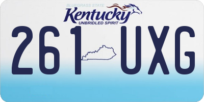 KY license plate 261UXG