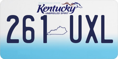 KY license plate 261UXL