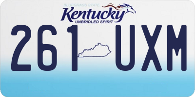 KY license plate 261UXM