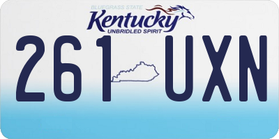 KY license plate 261UXN