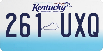 KY license plate 261UXQ