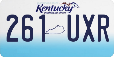 KY license plate 261UXR