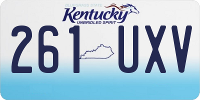 KY license plate 261UXV