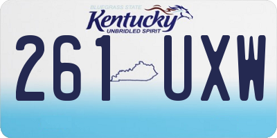 KY license plate 261UXW
